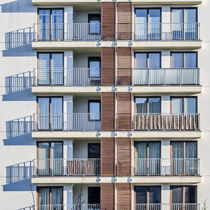 Façade d'un immeuble de logements neuf