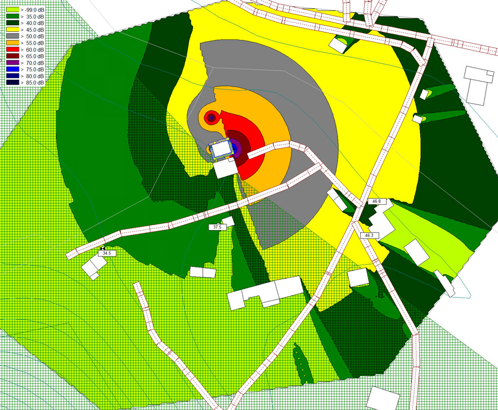 Cartographie sonore issue d’une modélisation acoustique