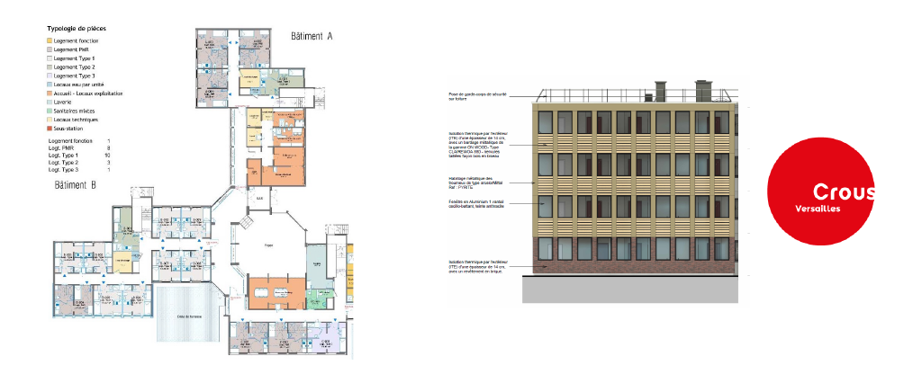 Résidence universitaire La Croix Saint Sylvère – Cergy-Pontoise – projet de réhabilitation acoustique